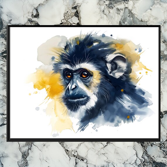 Monkey Canvas Wall Art Stunning Wildlife Animal Portrait Home Decor Living Room Hanging Nature Lover Jungle Theme Artwork