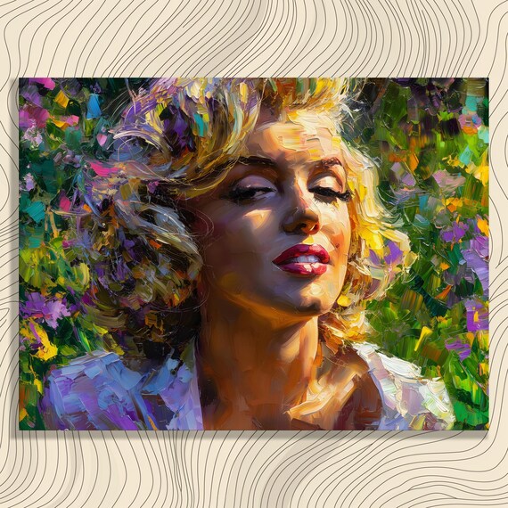 Old Hollywood Portrait Canvas Wall Art Vibrant Blonde Beauty Abstract Painting