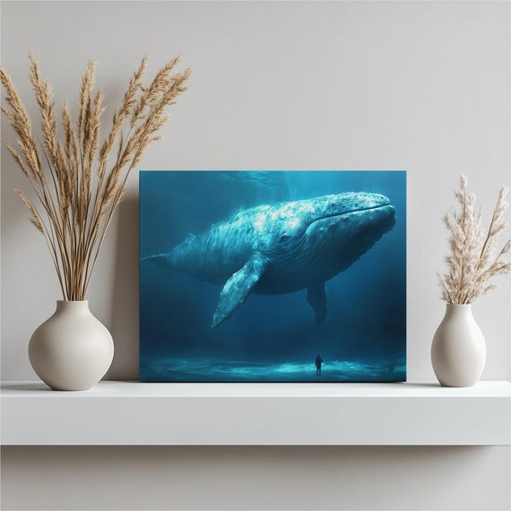 Blue Whale Ocean Decor Art Print