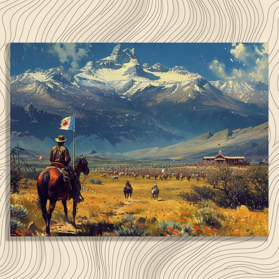 Chile Canvas Wall Art Breathtaking Andes Mountains Scenery Traditional Rodeo In Nostalgic Oil Painting Classic Decor Living