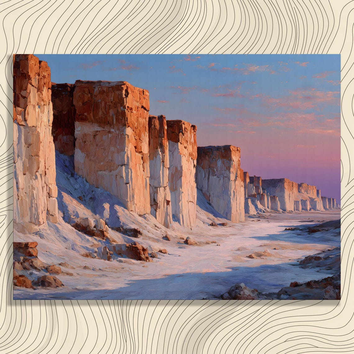 Desert Canyon Sunset Sandstone Cliffs Southwest Landscape Poster