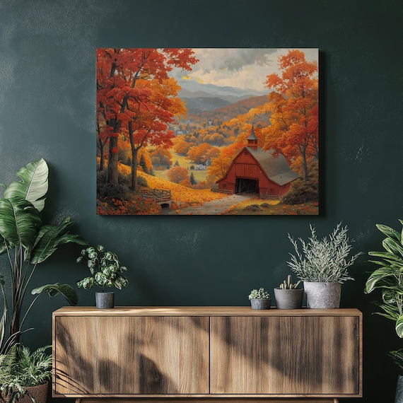 Vermont Vintage Fall Foliage Covered Bridges Poster
