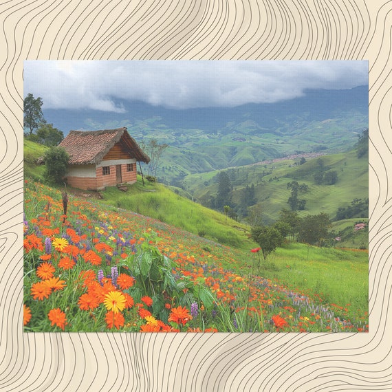 Colombia Canvas Wall Art South Landscape Painting Colorful And Grey Home Decor Large Modern