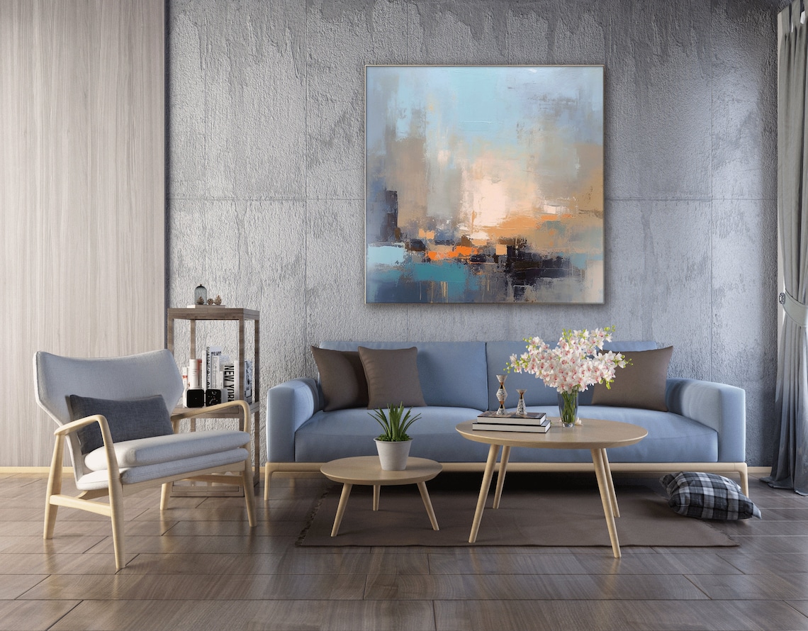 Abstract Cityscape Painting, Morning In A Big City - Image 2