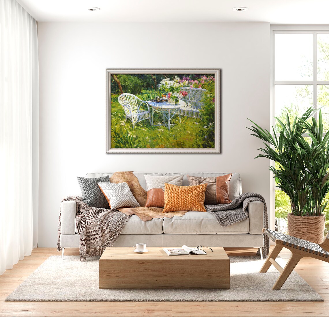 Summer Garden Painting, Custom Impressionism Art - Image 2