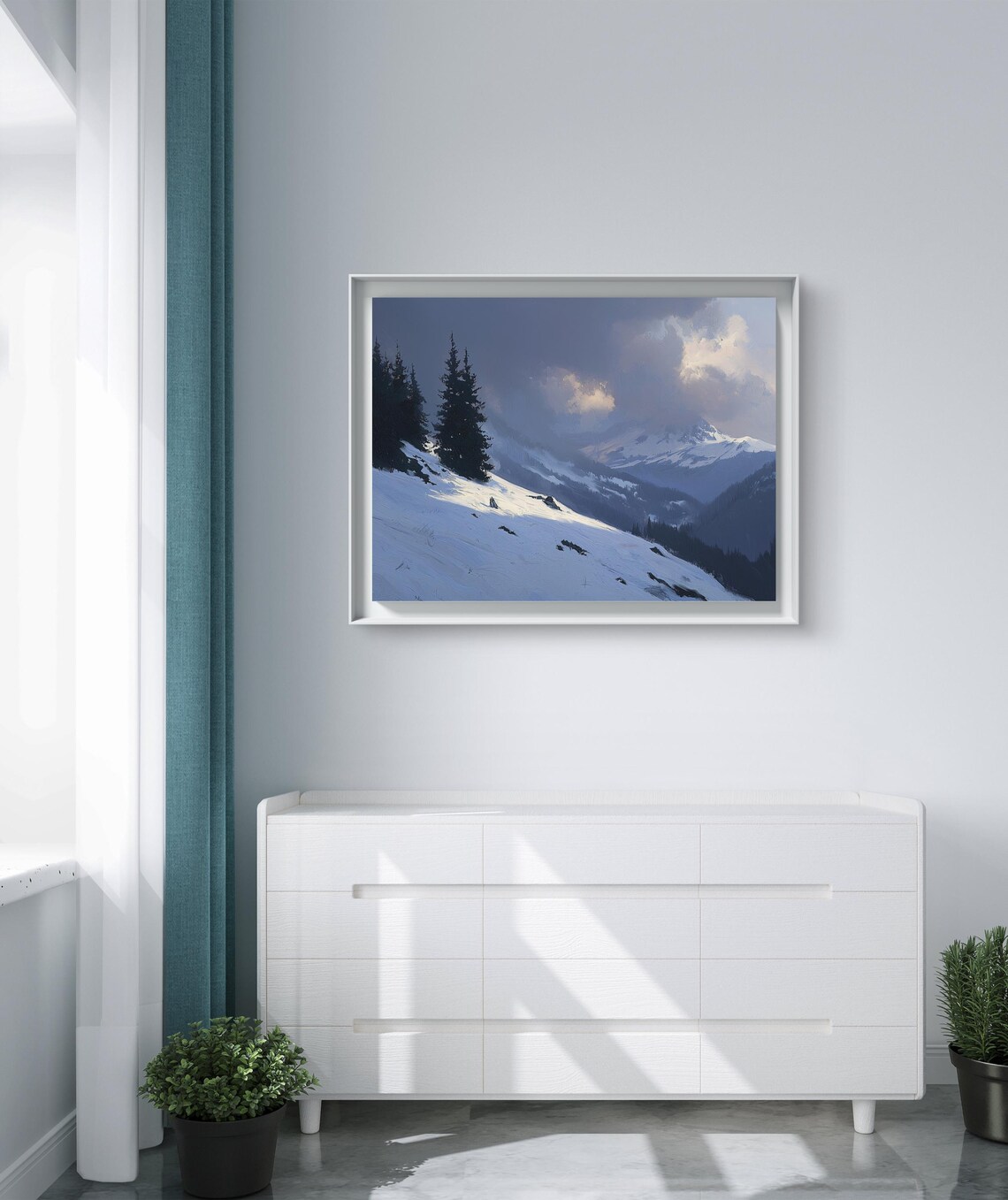 Winter Serenity In The Mountains, Snow-Covered Slopes - Image 2