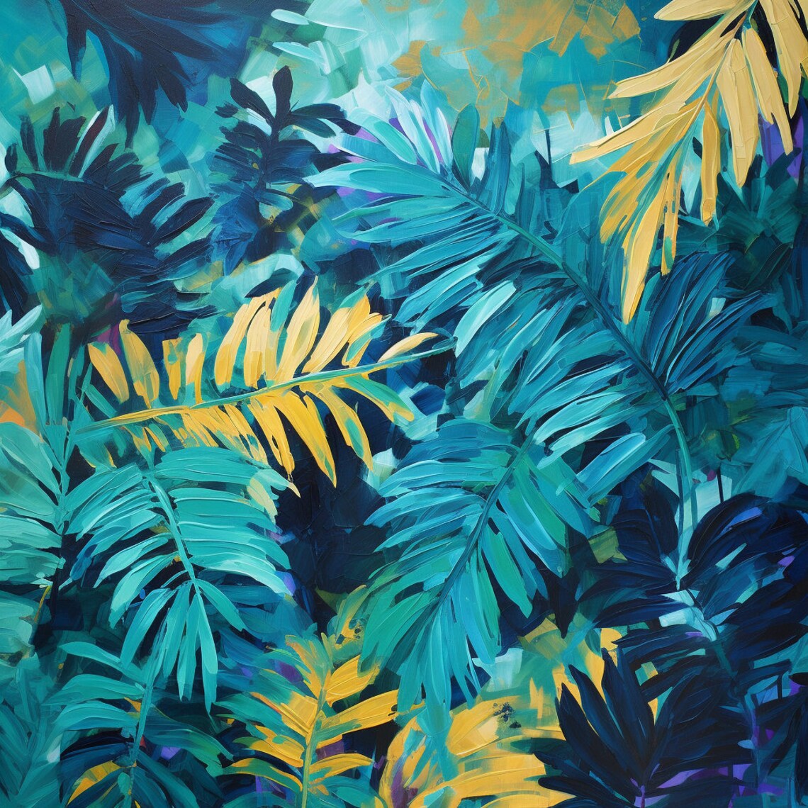 Tropical Floral Painting, Botanical Home Decor