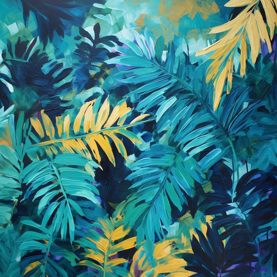 Tropical Floral Painting, Botanical Home Decor