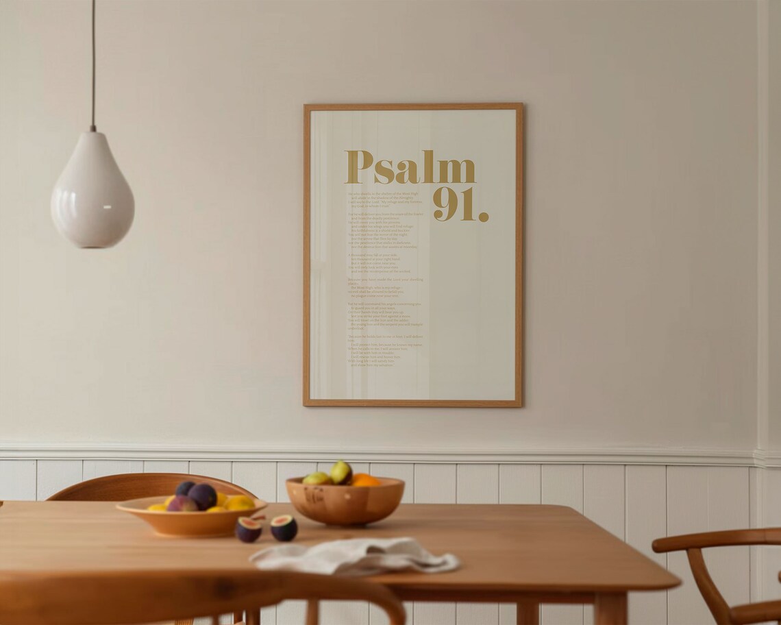 Psalm 91 Scripture Art, Minimalist Poster - Image 4