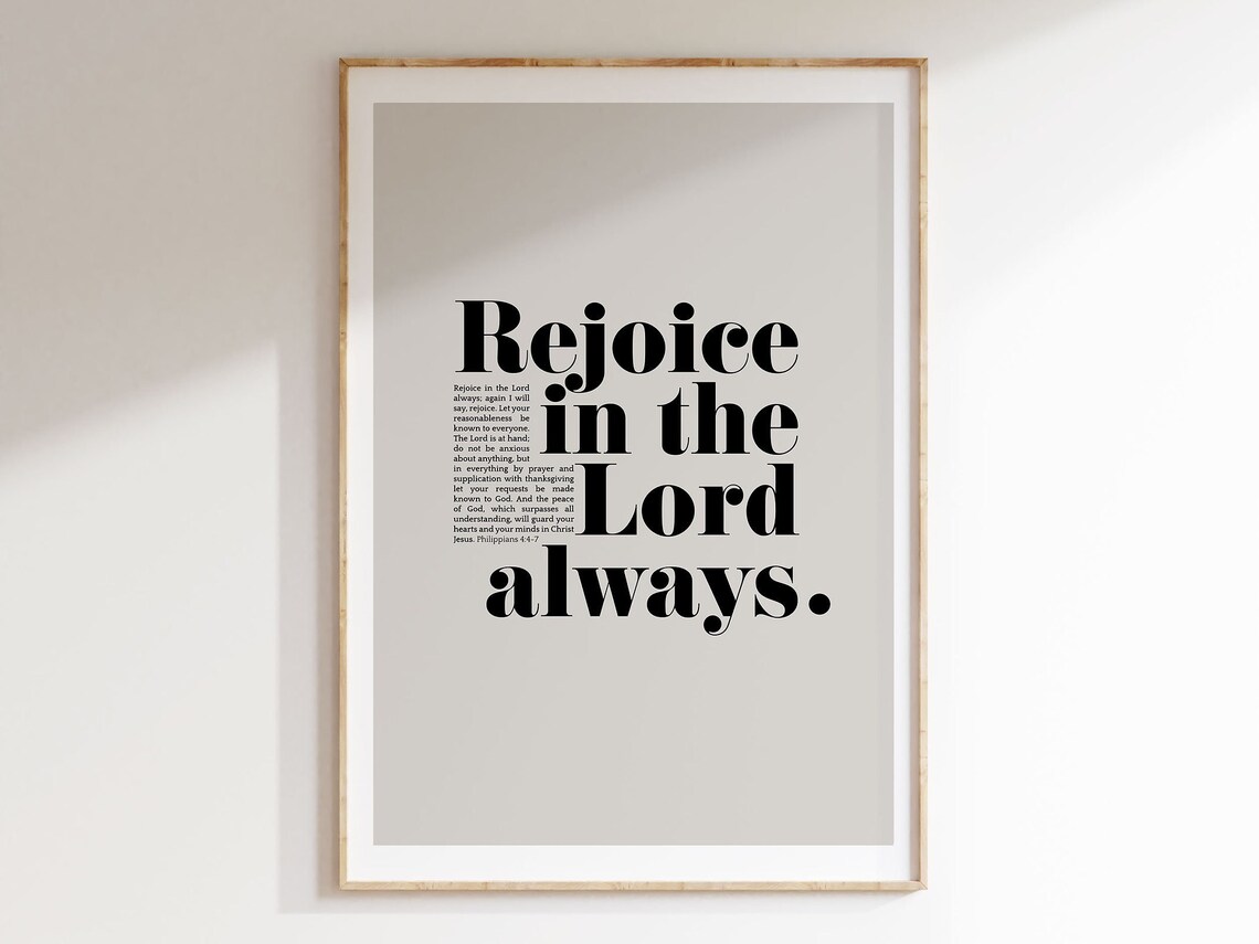 Philippians 4:7 Rejoice In The Lord Always Scripture Print - Image 6