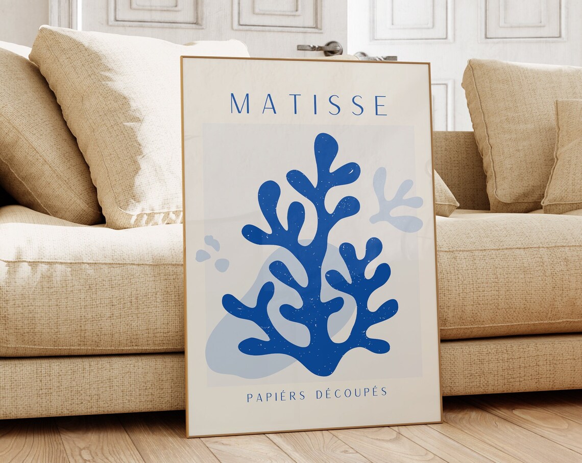 Matisse Papiers Decoupes Blue Cutout Botanical Minimalist Art Poster - Image 5