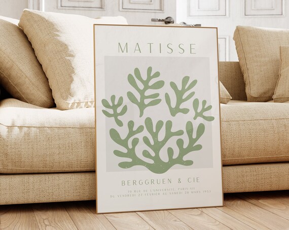 Matisse Inspired Poster Minimalist Neutral Wall Art Aesthetic Henri Matisse Print Room Decor Modern Gallery Exhibition Art Gift Idea