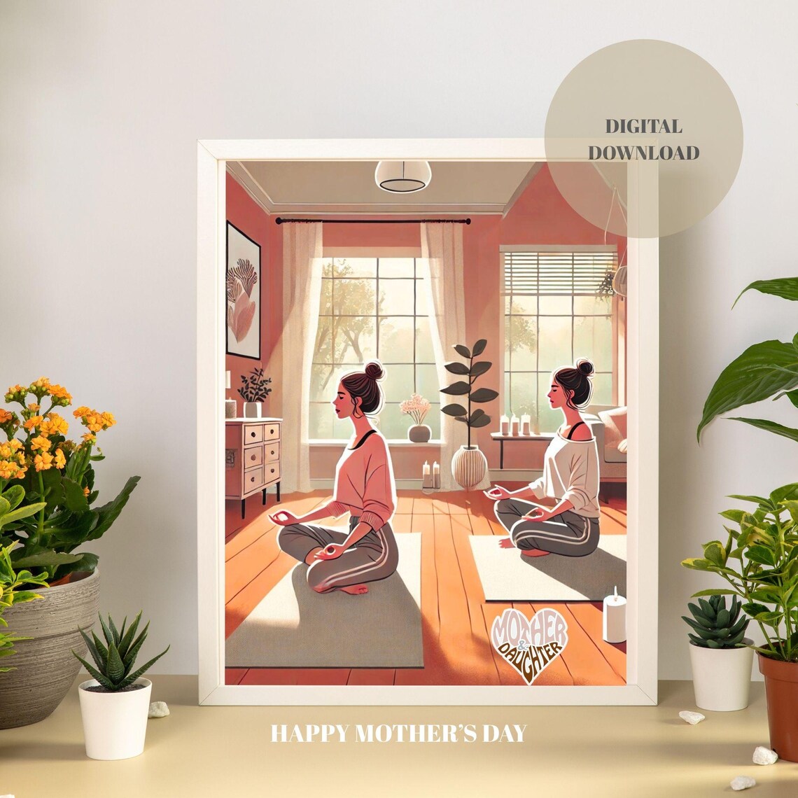 Mothers Day Gift For Yogies, Yoga Pose Zen Art Print