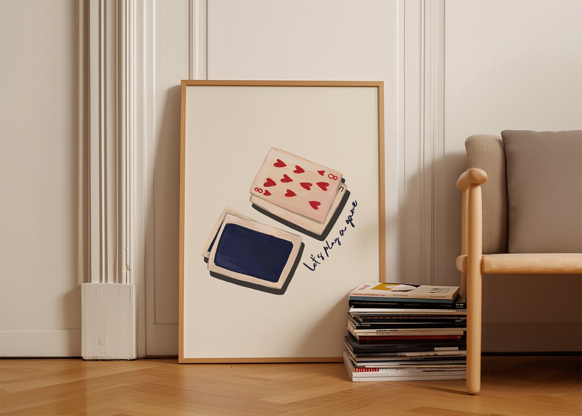 Retro Playing Cards Art Print, Game Room Decor - Image 5