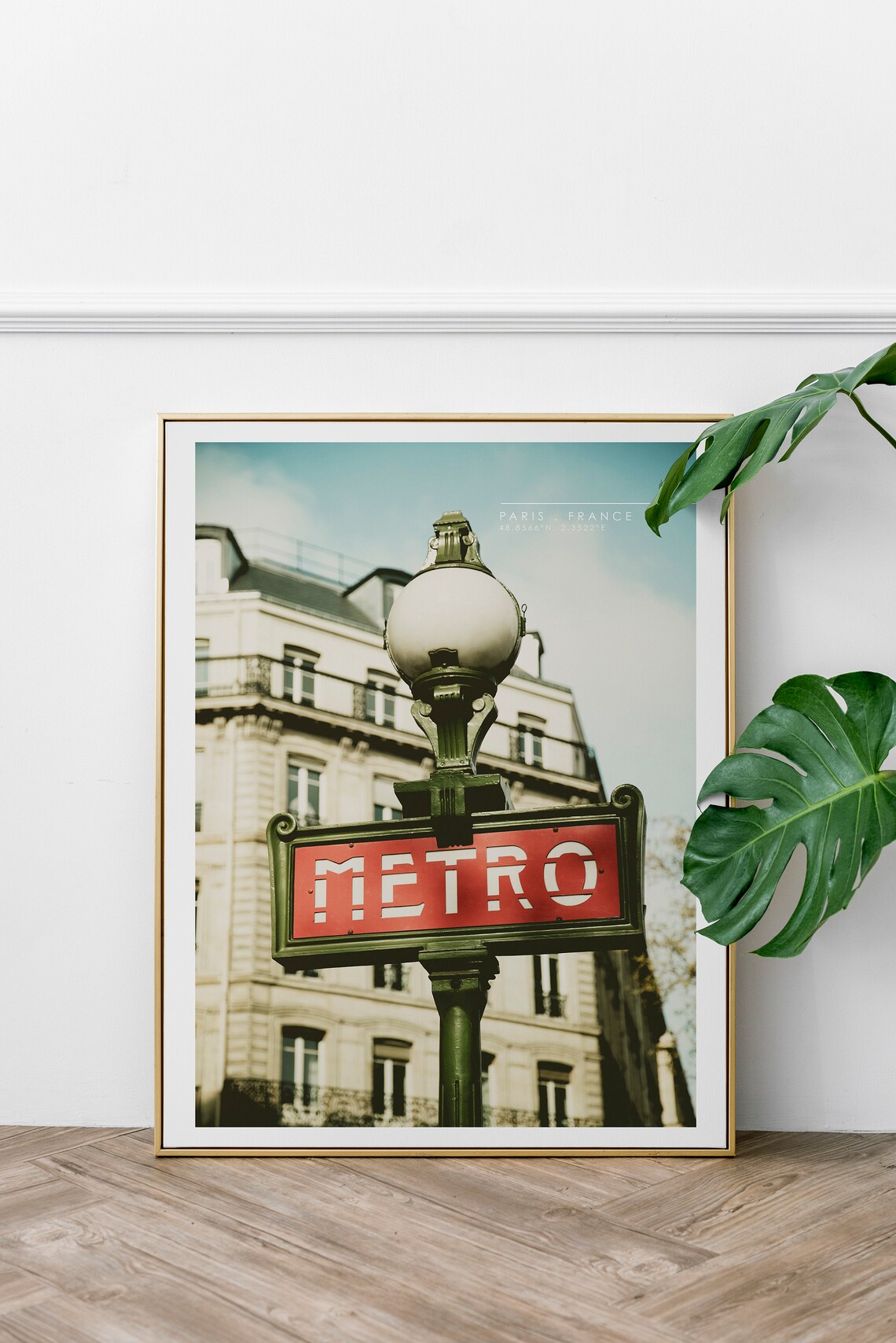Paris Metro Sign Vintage Red Lettering Art Nouveau Travel Poster - Image 5