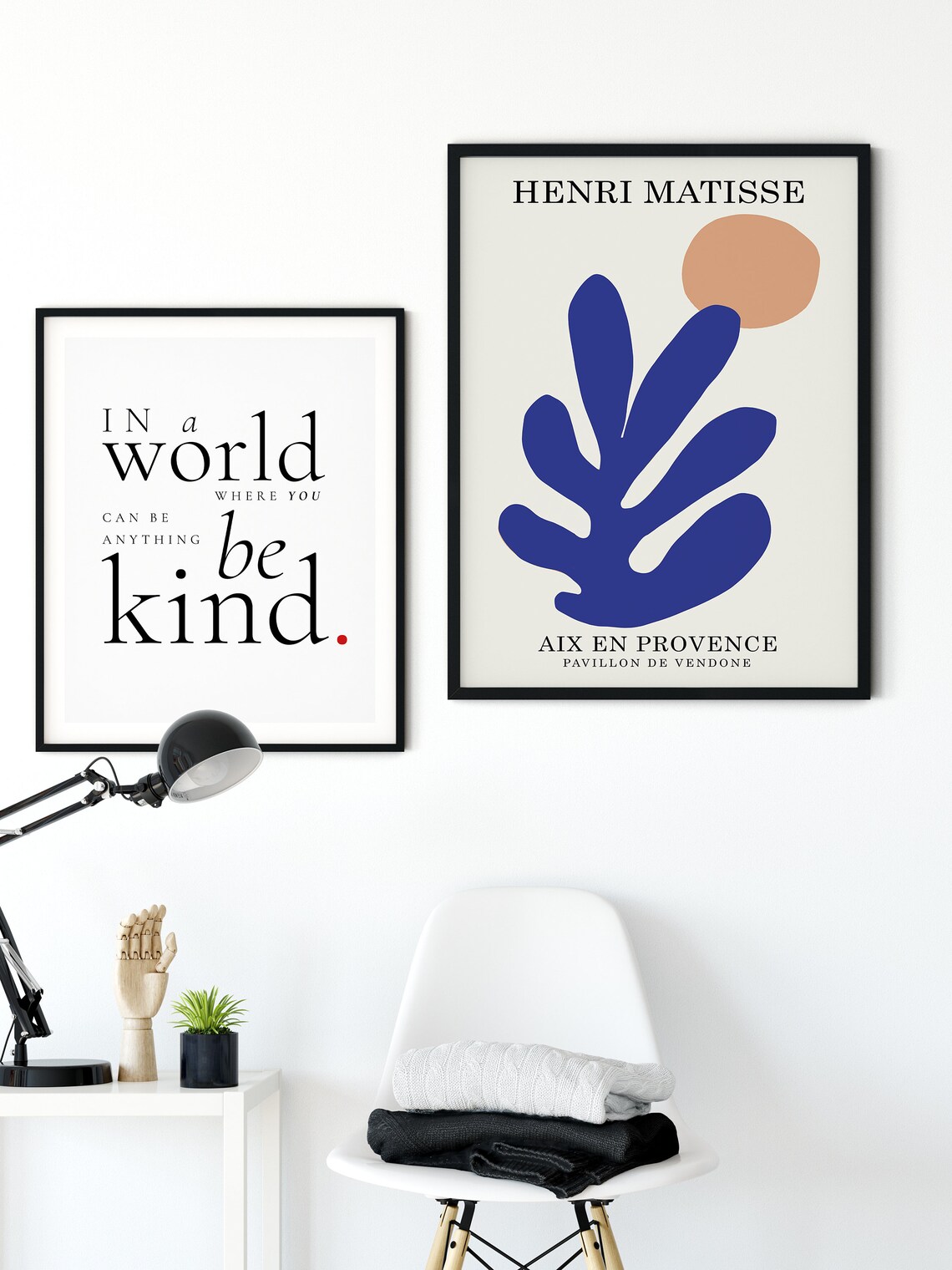 In A World Where You Can Be Anything Be Kind Quote Poster Minimalist Wall Art - Image 2