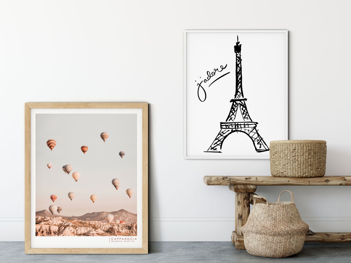 Paris Eiffel Tower J'adore Hand Drawn Sketch Minimalist Travel Poster - Image 5