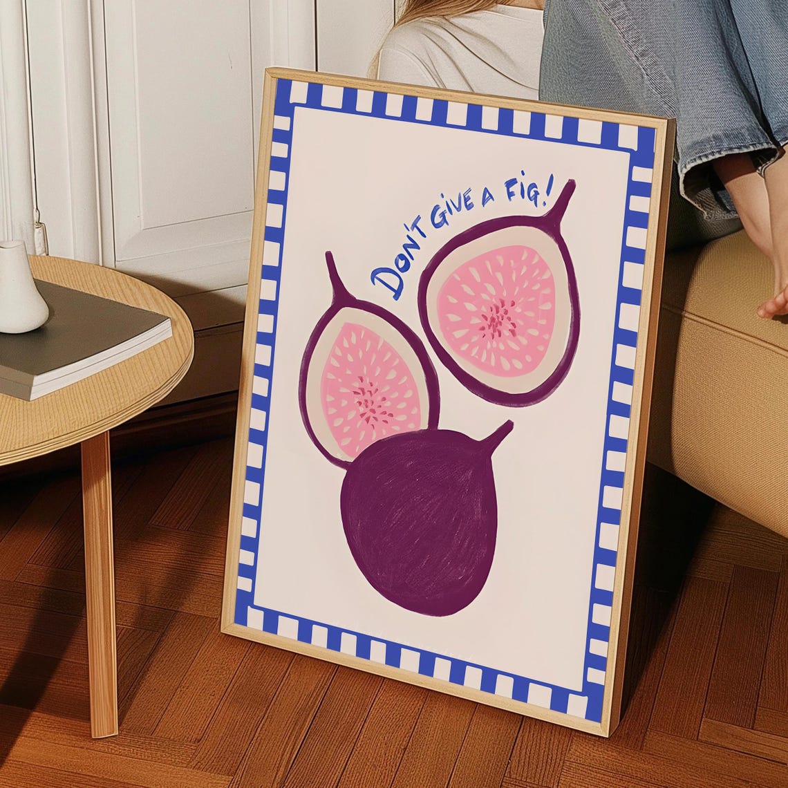 Don't Give a Fig Funny Pun Colorful Fig Fruit Kitchen Wall Art Print - Image 2