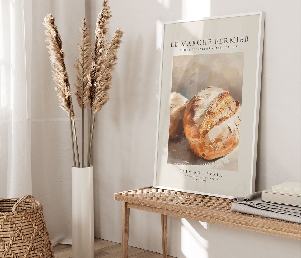 Pain Au Levain Sourdough Bread French Market Kitchen Art Poster - Image 3