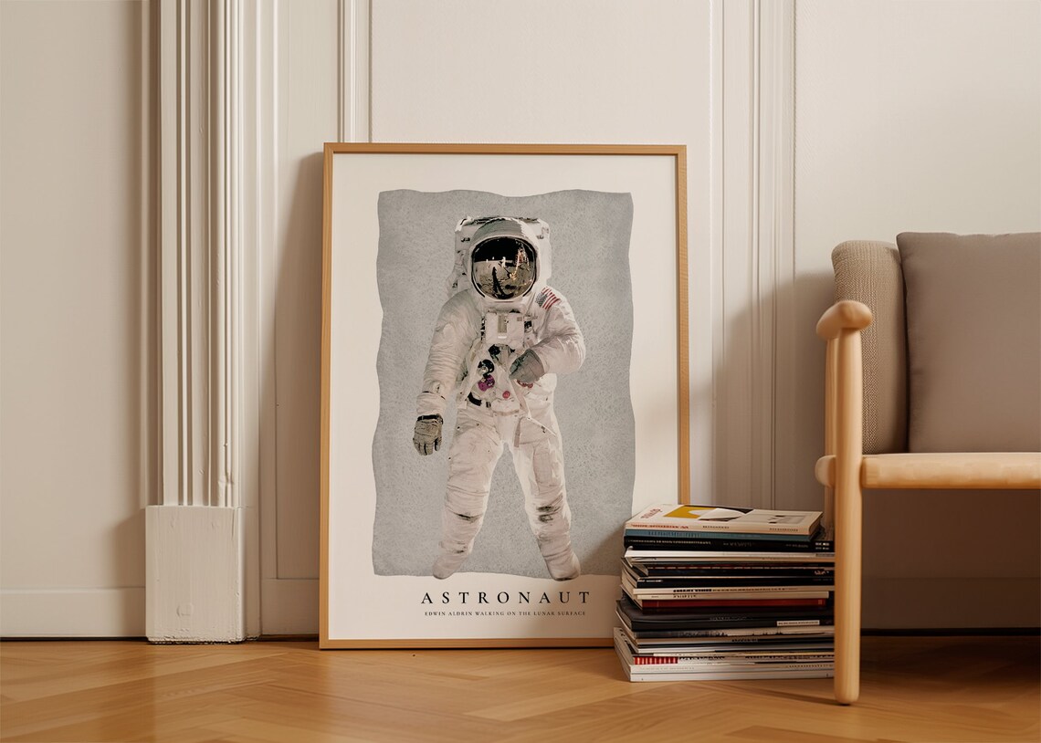 Buzz Aldrin Astronaut Moon Walk NASA Apollo Lunar Surface Space Wall Poster - Image 2