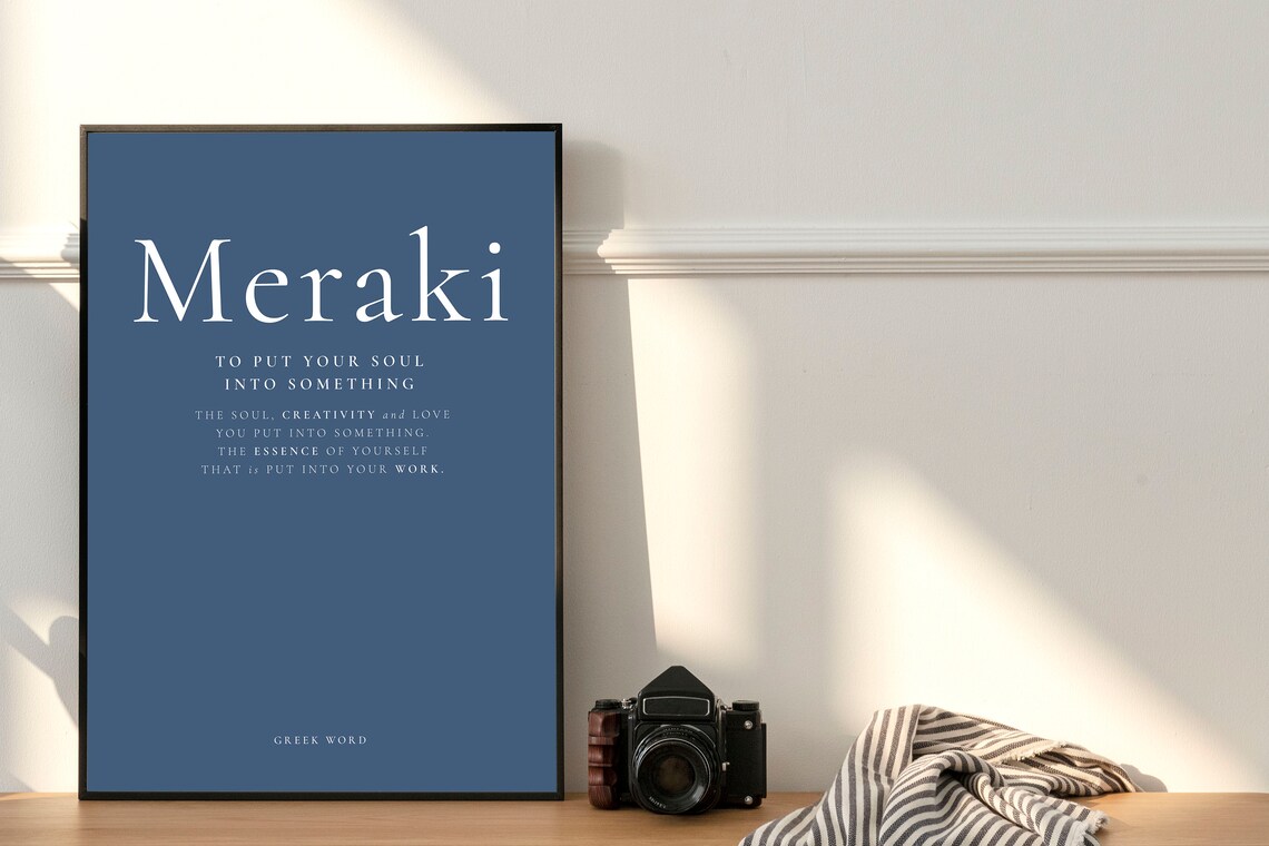 Meraki Greek Word Definition Minimalist Soul Typography Wall Poster - Image 2