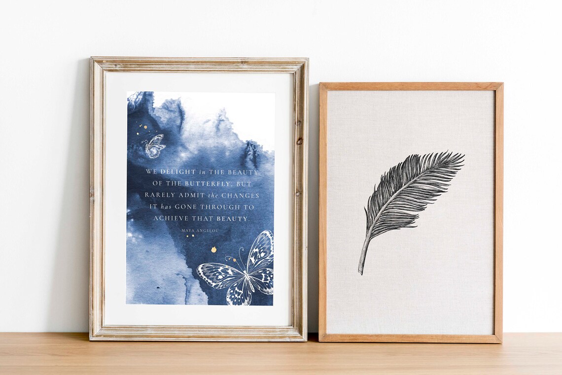 Maya Angelou Butterfly Quote, Inspirational Art Print - Image 4