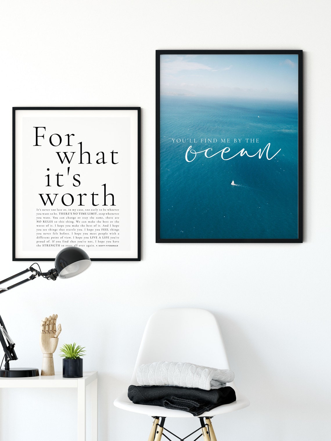 Youll Find Me By The Ocean Sailboat Aerial Blue Coastal Wall Print - Image 4