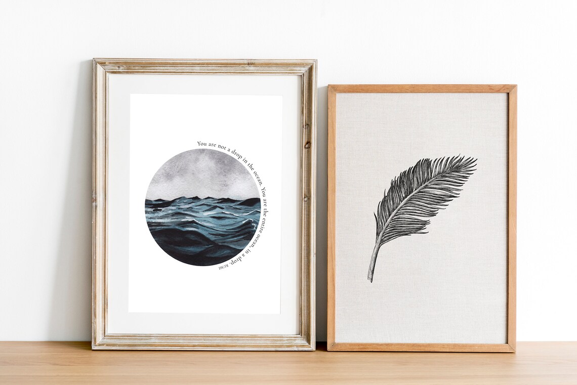 Rumi Quote, Drop In The Ocean Inspirational Art Print - Image 5