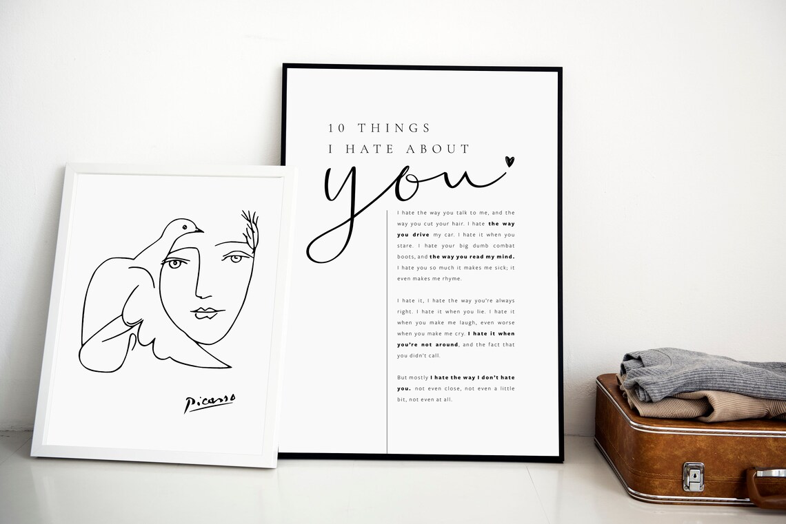 10 Things I Hate About You Poem Love Sonnet Movie Quote Wall Poster - Image 4
