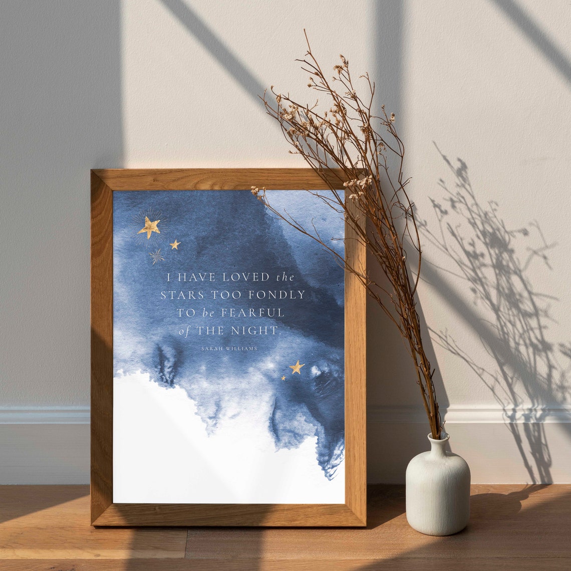 I Have Loved The Stars Sarah Williams Quote Blue Watercolor Poster - Image 2
