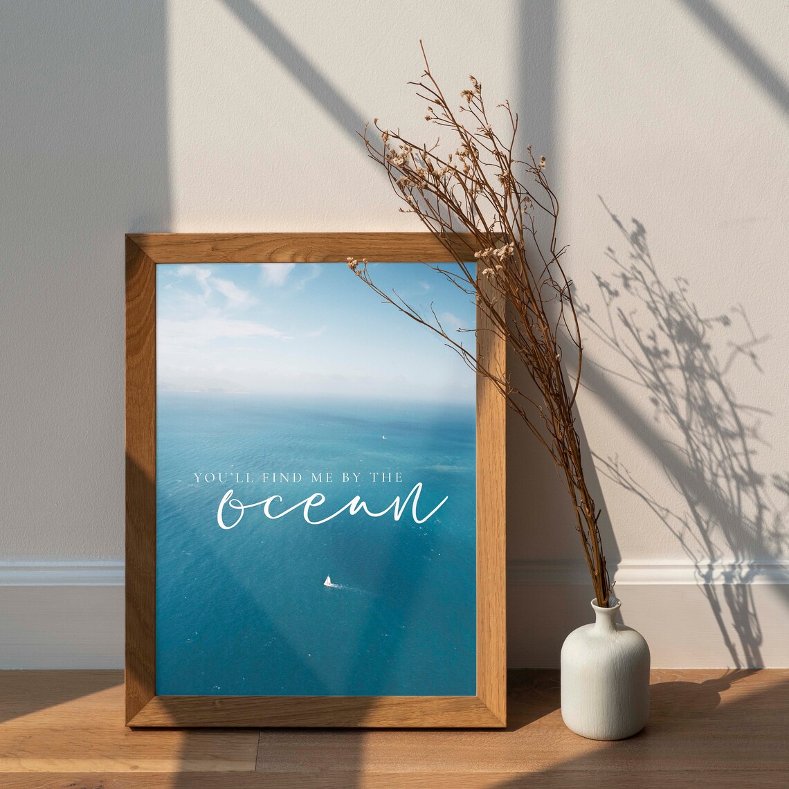 Youll Find Me By The Ocean Aerial Sailboat Turquoise Coastal Poster - Image 4