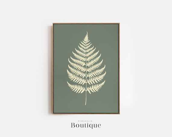 Green Botanical Fern Leaf Silhouette Print Wall Decor Art Tropical For Living Room No461