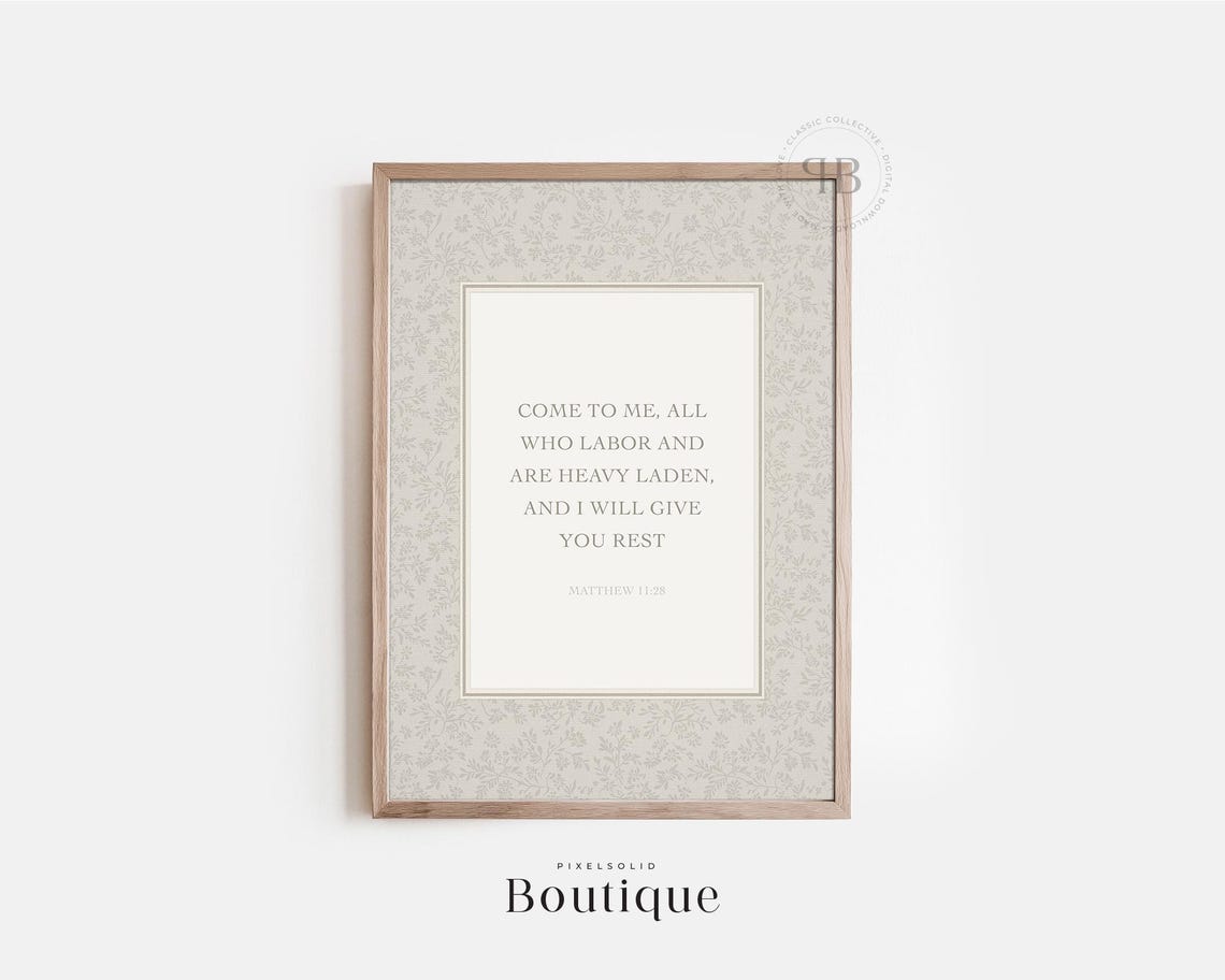 Matthew 1128 Come to Me All Who Labor I Will Give You Rest Poster