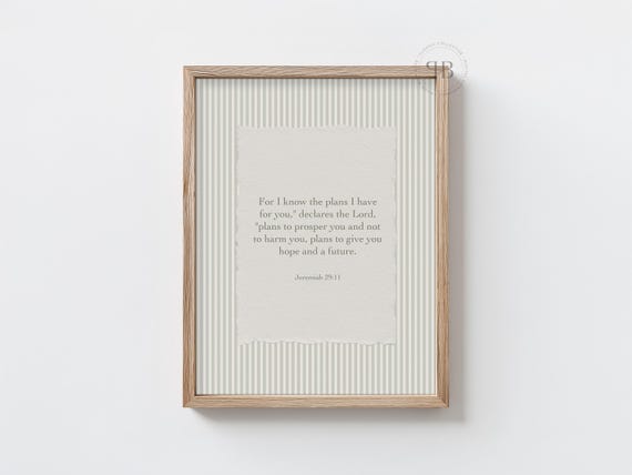 Jeremiah 29:11 Scripture Typography Art Print