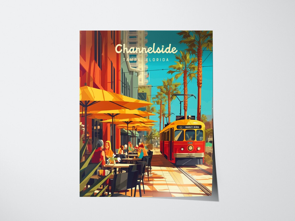 Channelside Tampa Print, Modern Florida Cityscape