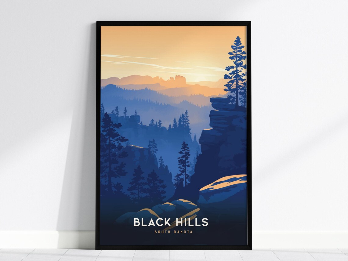 Black Hills South Dakota Minimalist Mountain Art Print
