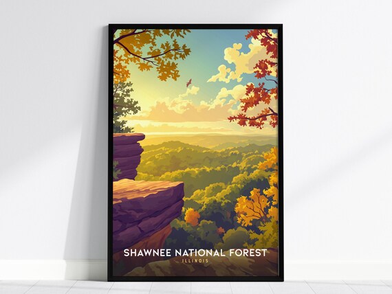 Shawnee National Forest Illinois Autumn Bluffs Travel Poster