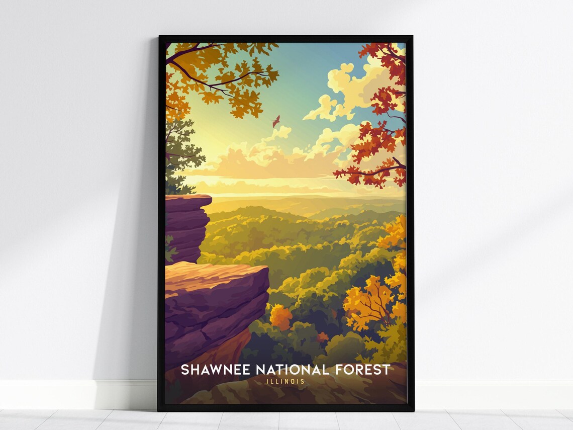 Shawnee National Forest Illinois Autumn Bluffs Travel Poster