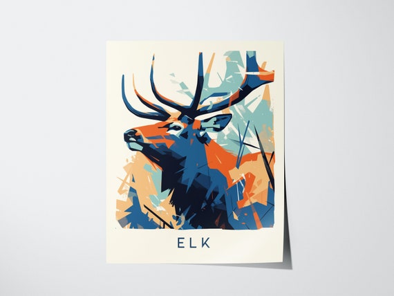 Elk Minimalist Vector Art Print