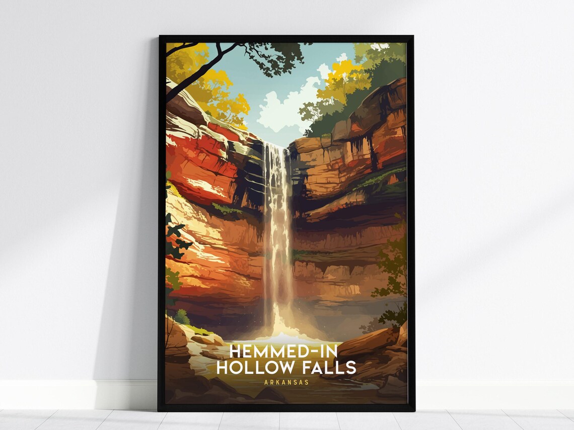 Hemmed-In Hollow Falls Arkansas Waterfall Art Print