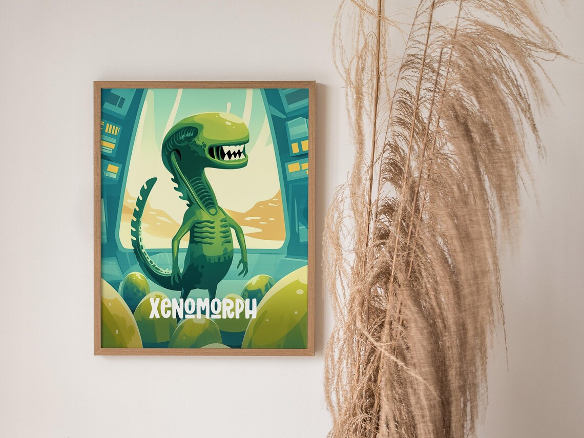 Xenomorph Cute Cryptids Kids Room Alien Poster Art - Image 3