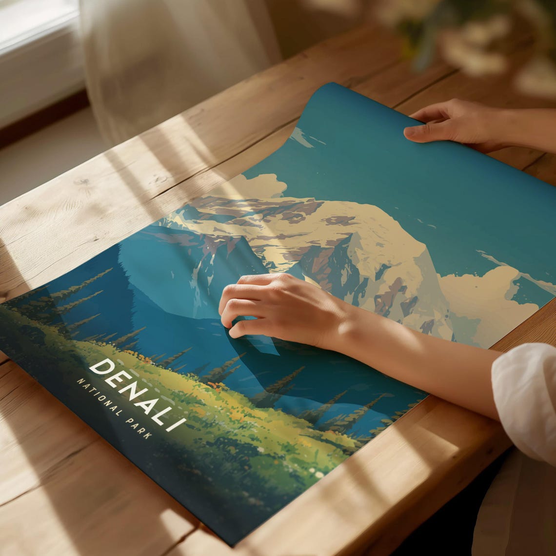 Denali National Park Alaska Snow Capped Mountain Peak Poster - Image 3