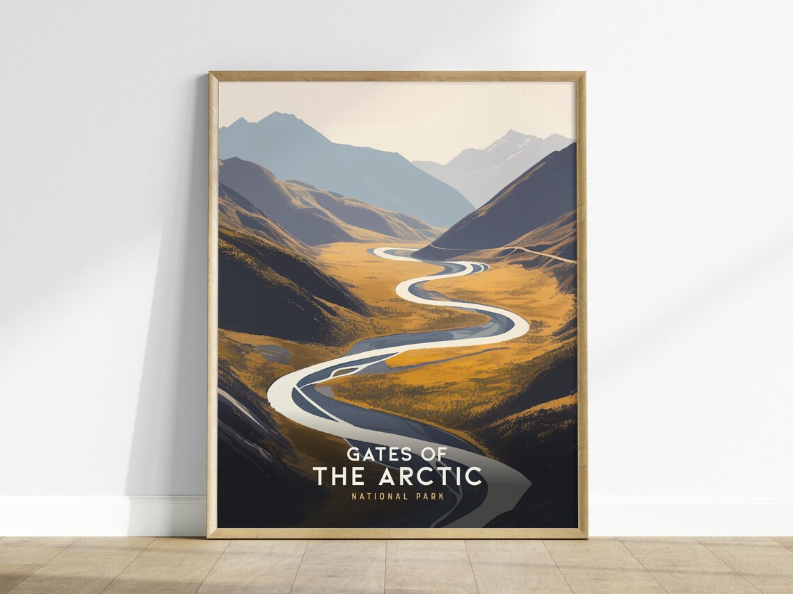Gates of the Arctic National Park Winding River Valley Poster
