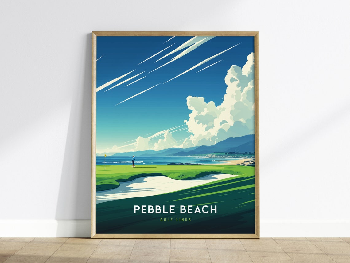 Pebble Beach Golf Links Oceanfront Fairway California Sunset Poster