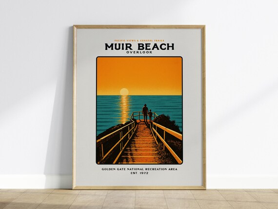 Muir Beach Overlook Golden Gate Sunset Stairs Pacific View Poster