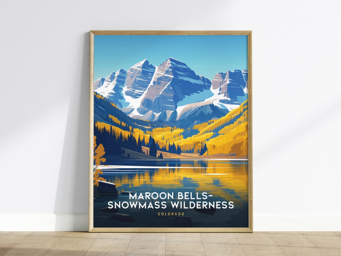 Maroon Bells Snowmass Wilderness Colorado Autumn Aspens Poster