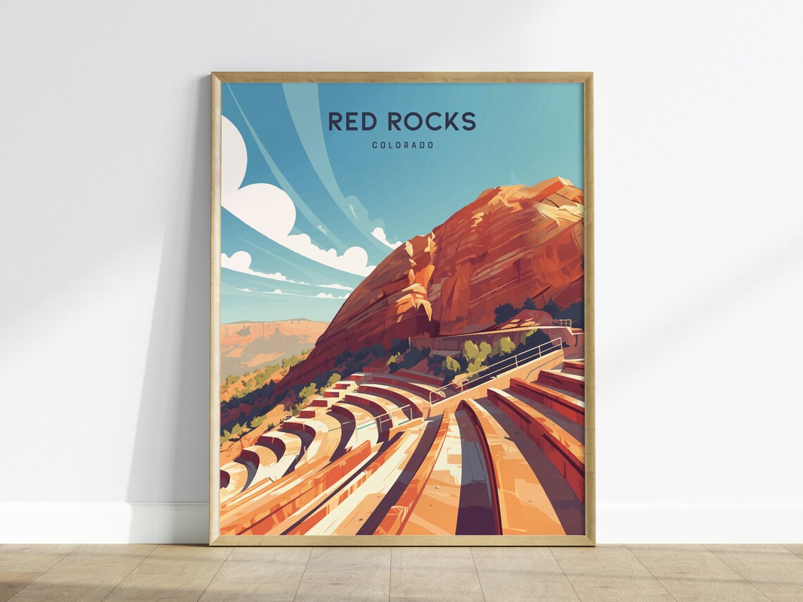 Red Rocks Amphitheatre Colorado Travel Poster