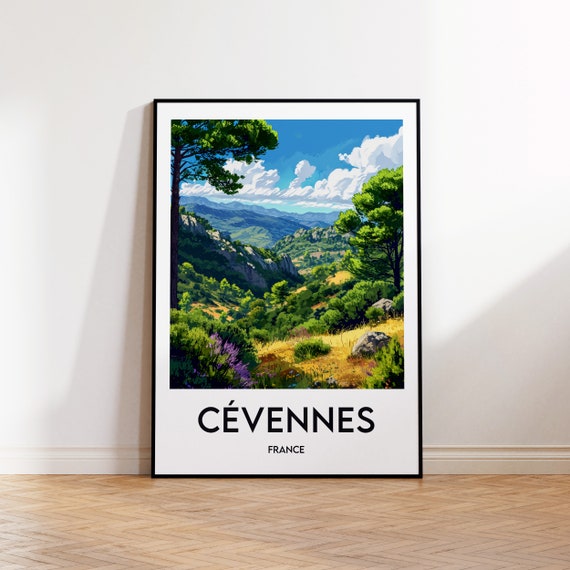 Cvennes Vintage Travel Poster, France Art Print