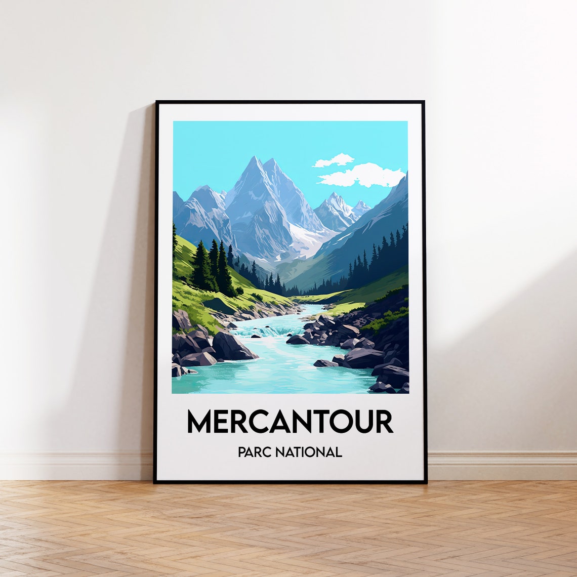 Mercantour Parc National French Alps Mountain River Valley Poster