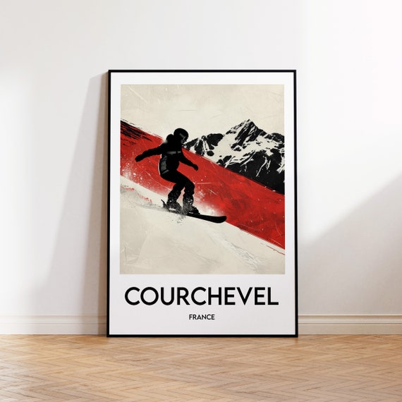 Courchevel Poster Art Print France Ski Resort Vintage Travel Gift